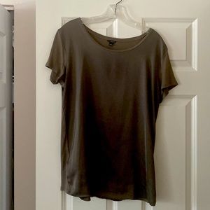 Ann Taylor Satin Front Cotton Back Tee